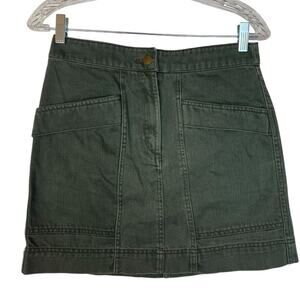 anna glover x h&m womens size 6 small green denim mini skirt fall jean